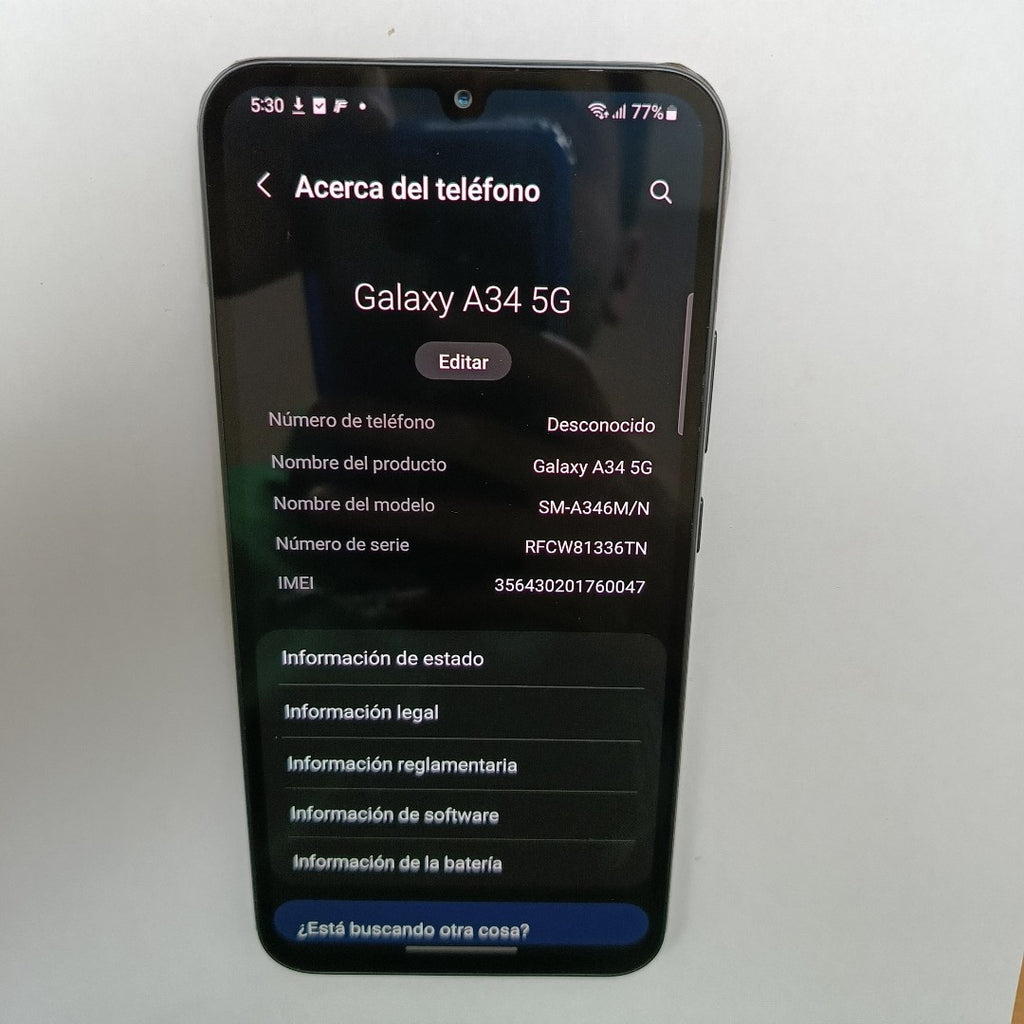 CELULAR SAMSUNG GALAXY A34 5G SM-A346M/N 128 GB 6 GB RAM (SEMINUEVO)
