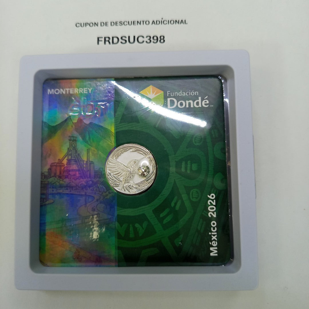 MEDALLA CONMEMORATIVA FRD FÚTBOL MOTIVO COLIBRI PLATA .925 8 GR (NUEVO)