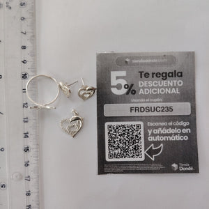ANILLITO, BROQUELES PAR, DIJE PLATA 5.6 GRMS (SEMINUEVO)