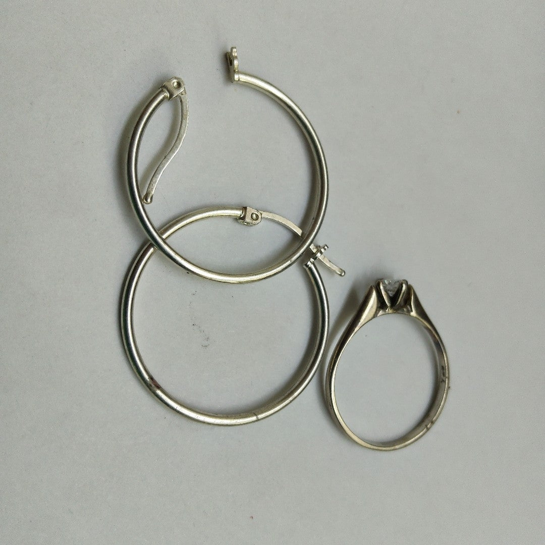 ANILLITO, ARRACADAS PAR PLATA 3.5 GRMS (SEMINUEVO)