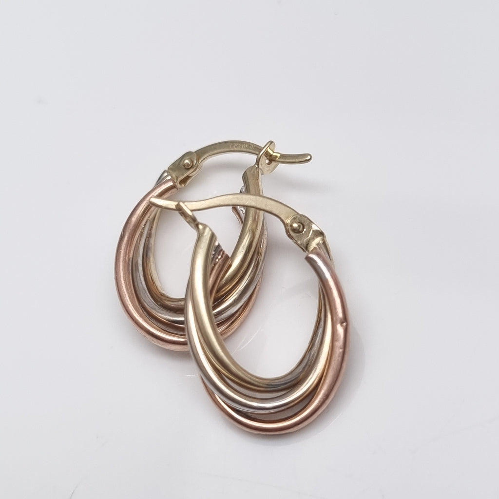 ARETES PAR ORO, ORO COMBINADO 10 K 1.6 GRMS (SEMINUEVO)