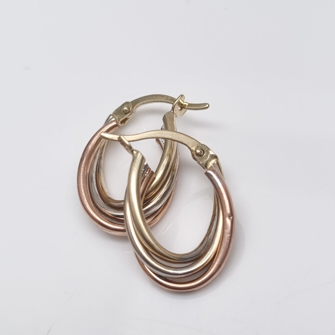 ARETES PAR ORO, ORO COMBINADO 10 K 1.6 GRMS (SEMINUEVO)