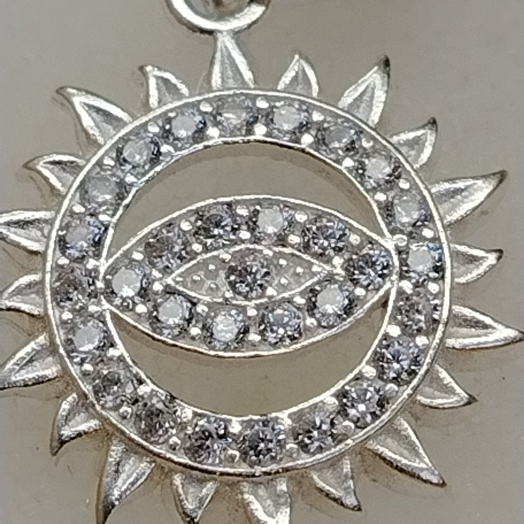 DIJE OJO MAGICO CON CIRCONIAS PLATA .925 1.9 GR (NUEVO)