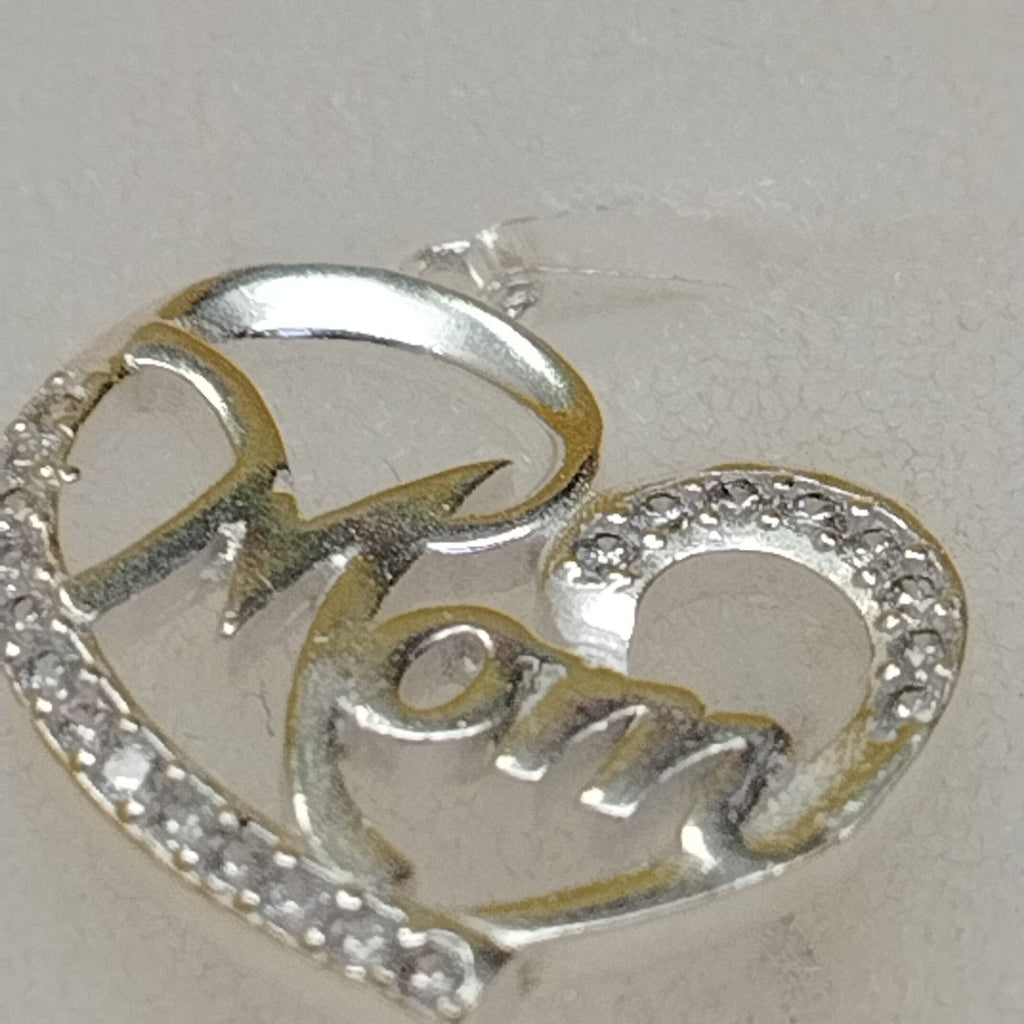 DIJE CORAZON C/CIRCONIAS PLATA .925 3.1 GR (NUEVO)