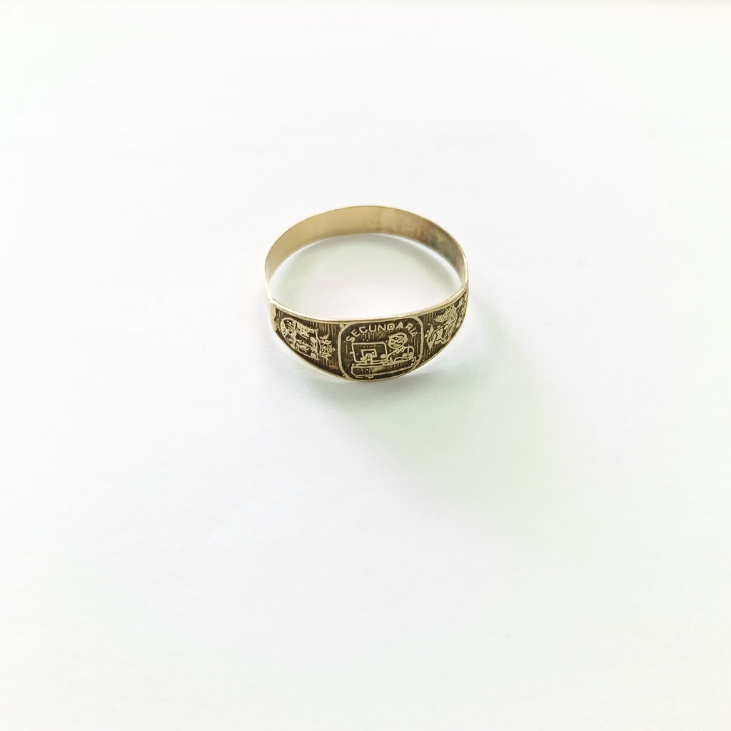 ANILLO DE GRADUACIÓN ORO 10 K 1 GRMS (SEMINUEVO)