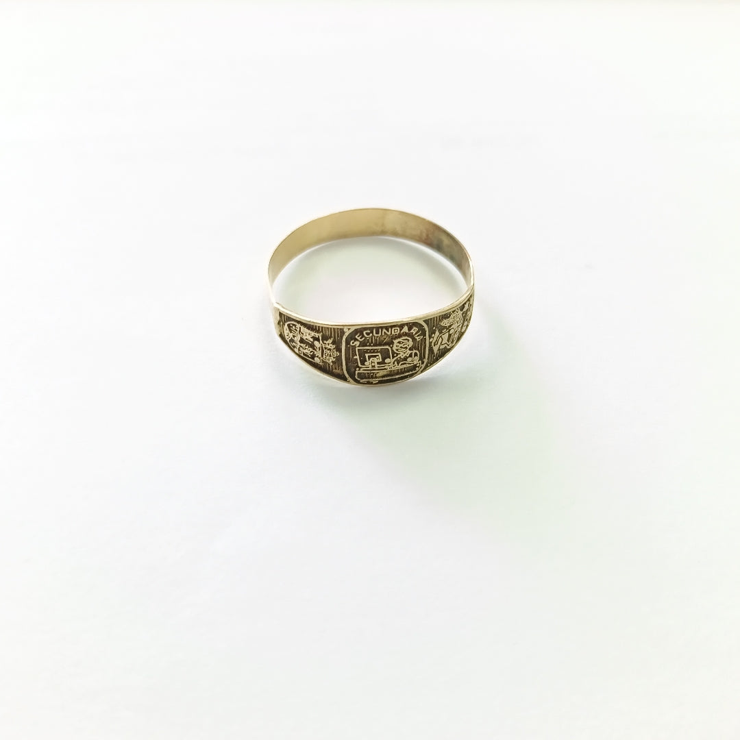 ANILLO DE GRADUACIÓN ORO 10 K 1 GRMS (SEMINUEVO)