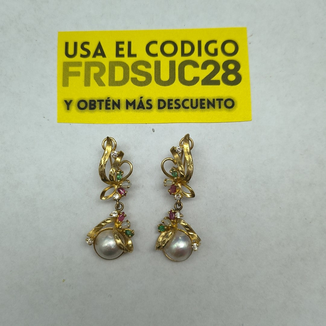 ARETES PAR ORO 14 K 9,20 GRMS (SEMINUEVO)