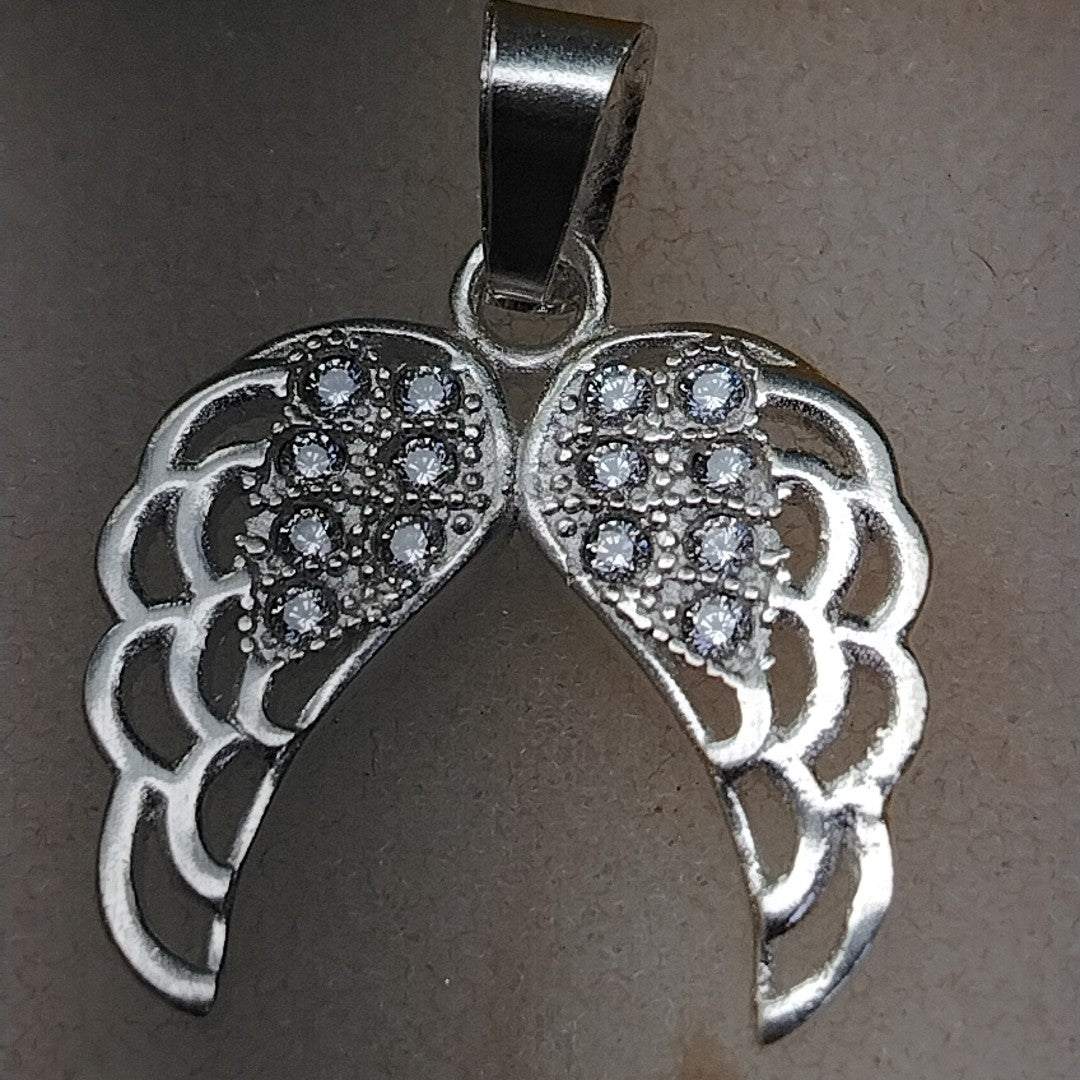 DIJE ALAS C/CIRCONIAS PLATA .925 2.3 GR (NUEVO)
