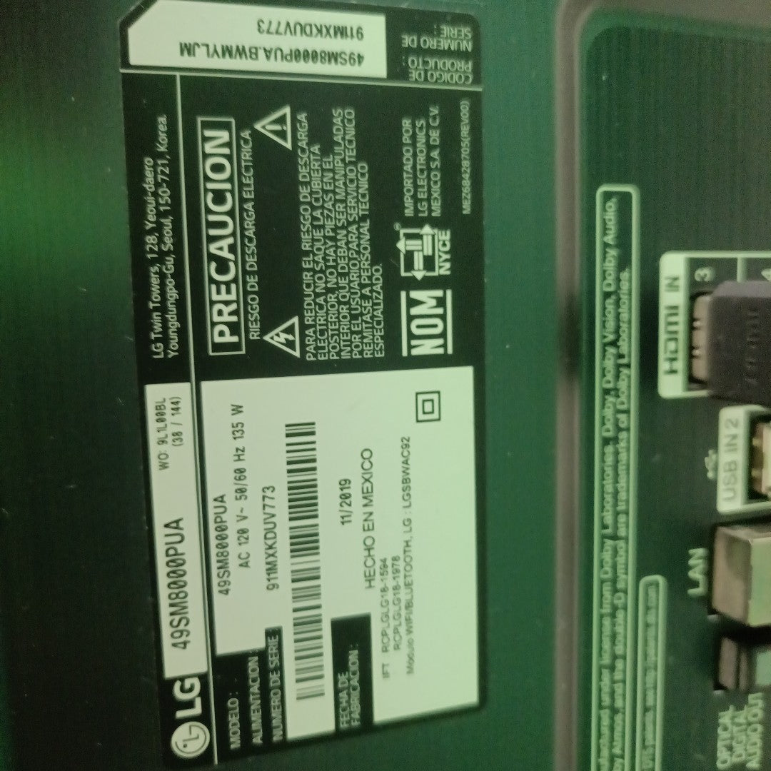 PANTALLA LG 49SM8000PUA (2019) 49" 4K ULTRA HD (SEMINUEVO)