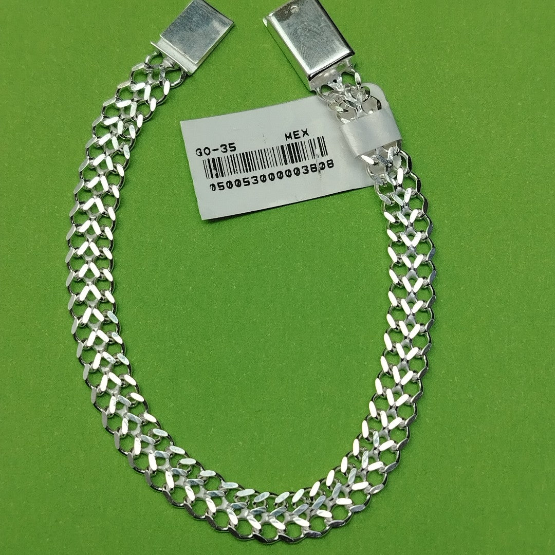 PULSERA TEJIDO CHINO PLATA .925 18 CM 7.7 GR (NUEVO)