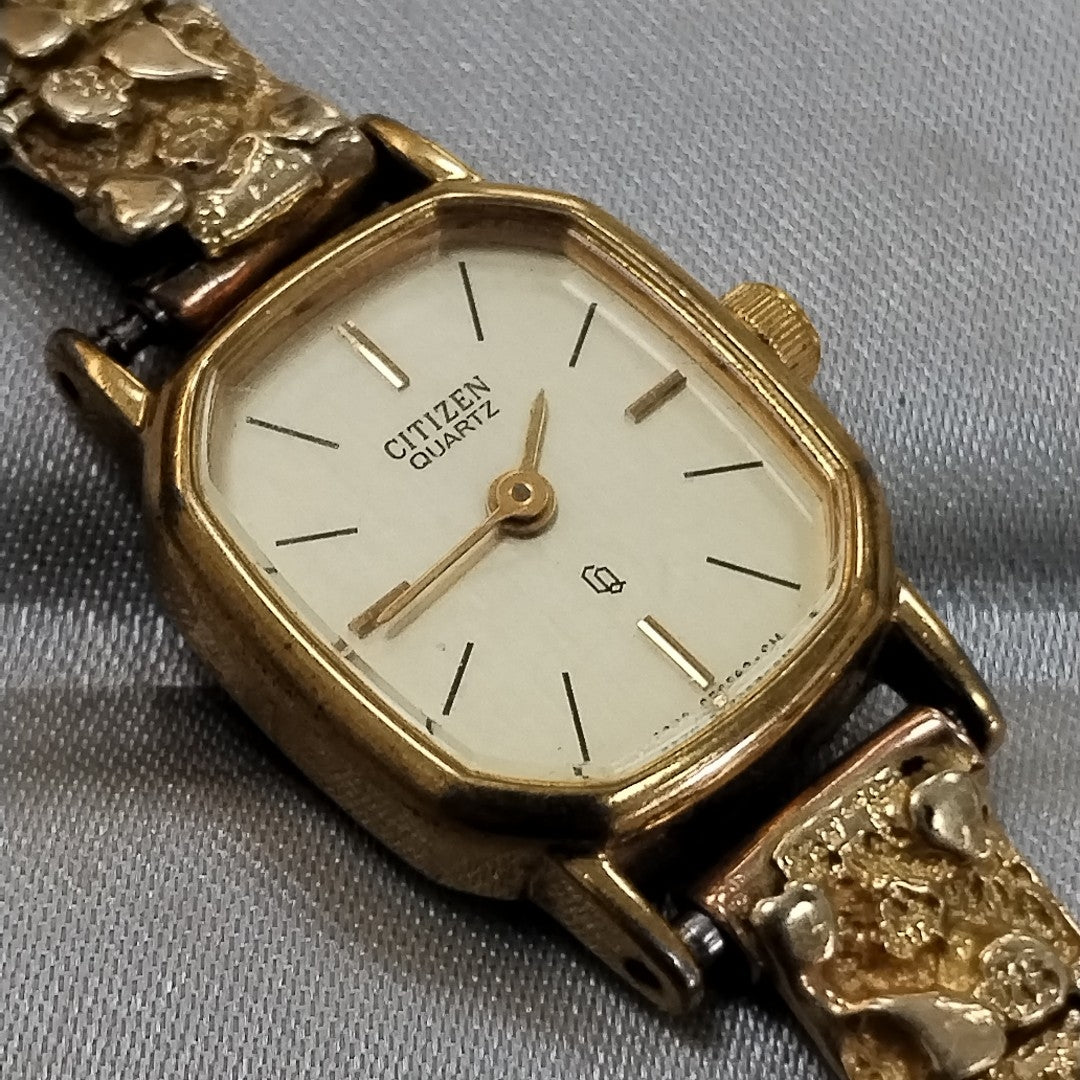RELOJ CAJA ACERO PULSO ORO ORO 10 K 15.5 GRMS (SEMINUEVO)