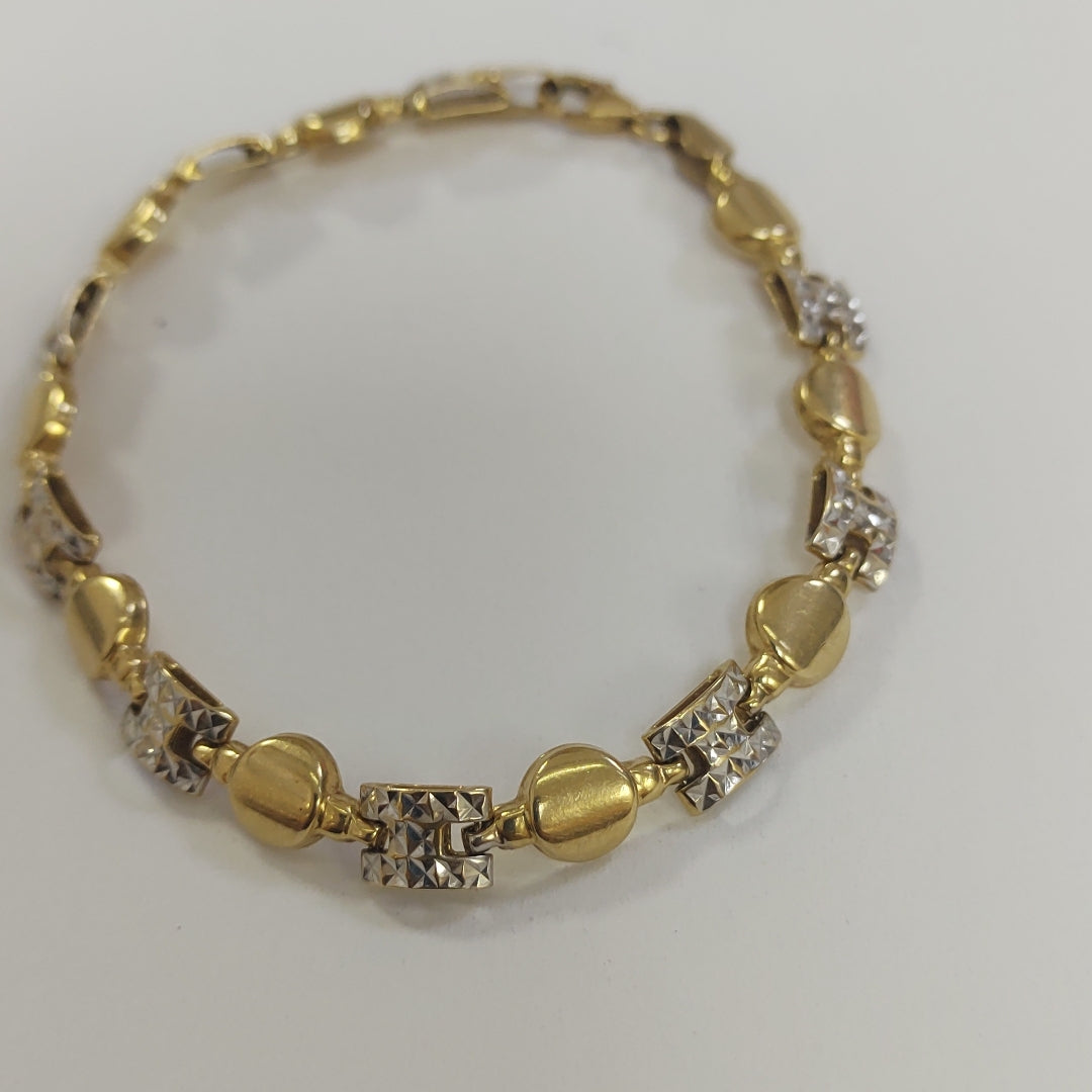 PULSERA ORO COMBINADO 14 K 6,00 GRMS (SEMINUEVO)