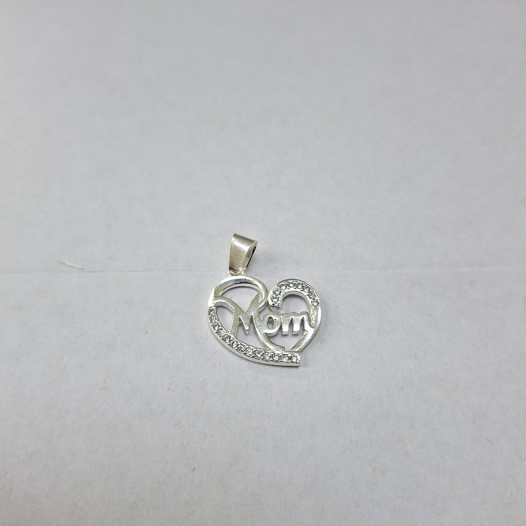 DIJE CORAZON C/CIRCONIAS PLATA .925 3.1 GR (NUEVO)