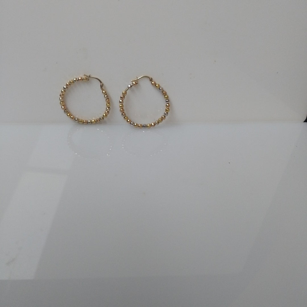 ARRACADAS PAR ORO, ORO COMBINADO 14 K 5.1 GRMS (SEMINUEVO)