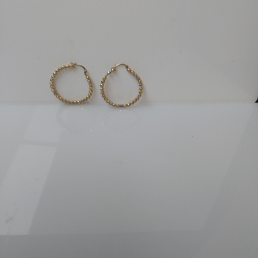 ARRACADAS PAR ORO, ORO COMBINADO 14 K 5.1 GRMS (SEMINUEVO)