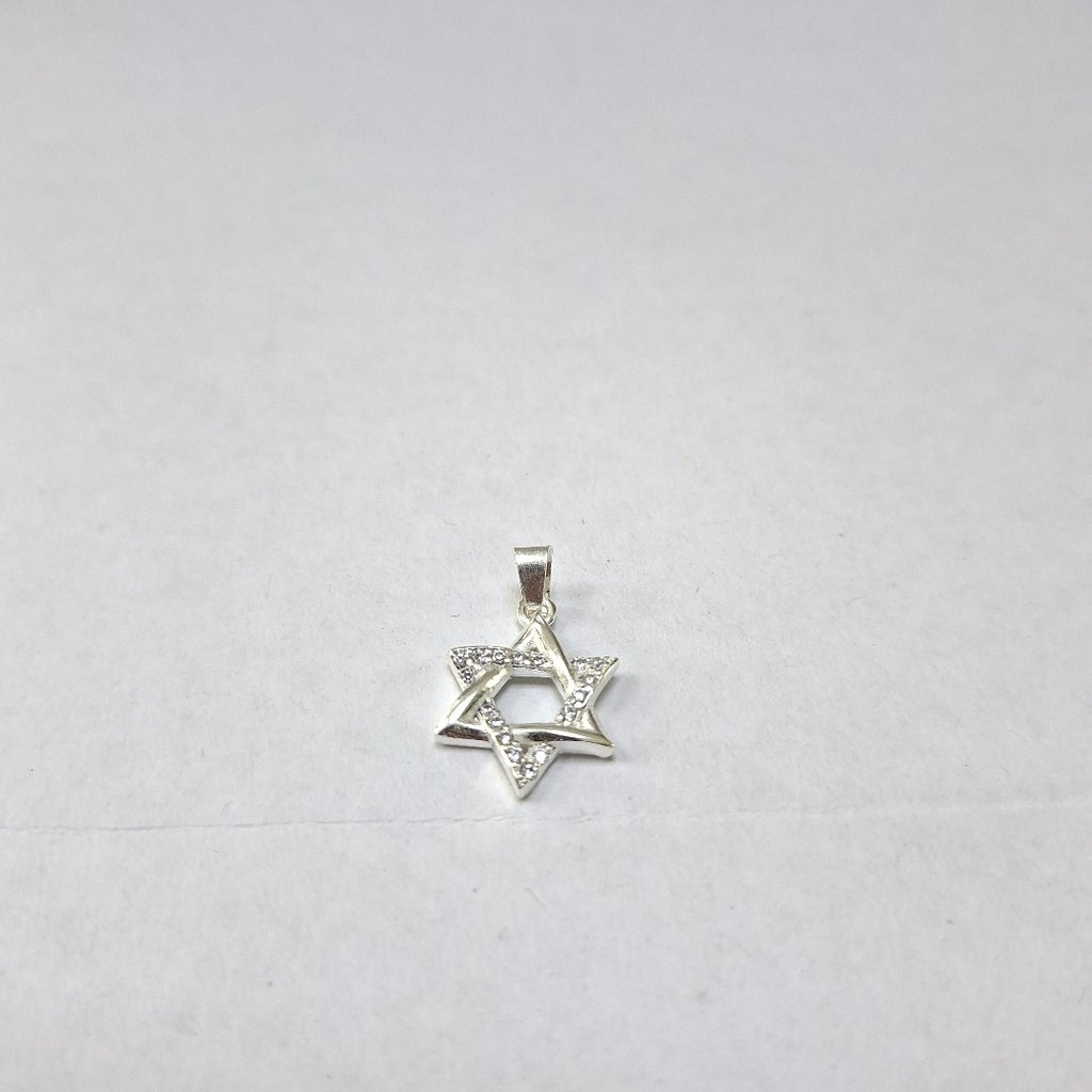 DIJE ESTRELLA DE DAVID C/CIRCONIAS PLATA .925 2.6 GR (NUEVO)