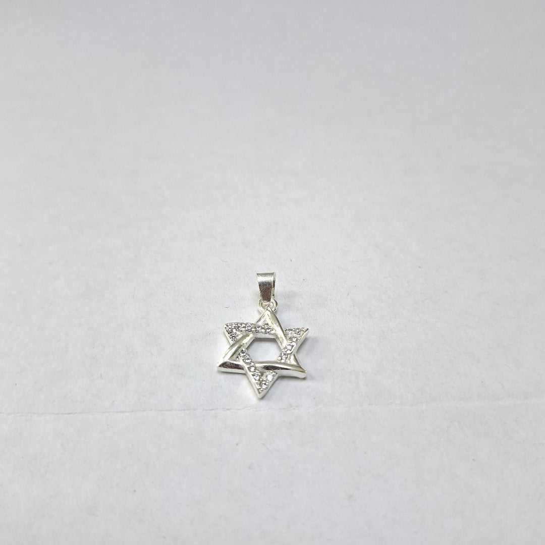 DIJE ESTRELLA DE DAVID C/CIRCONIAS PLATA .925 2.6 GR (NUEVO)