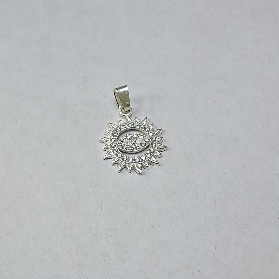 DIJE OJO MAGICO CON CIRCONIAS PLATA .925 2 GR (NUEVO)