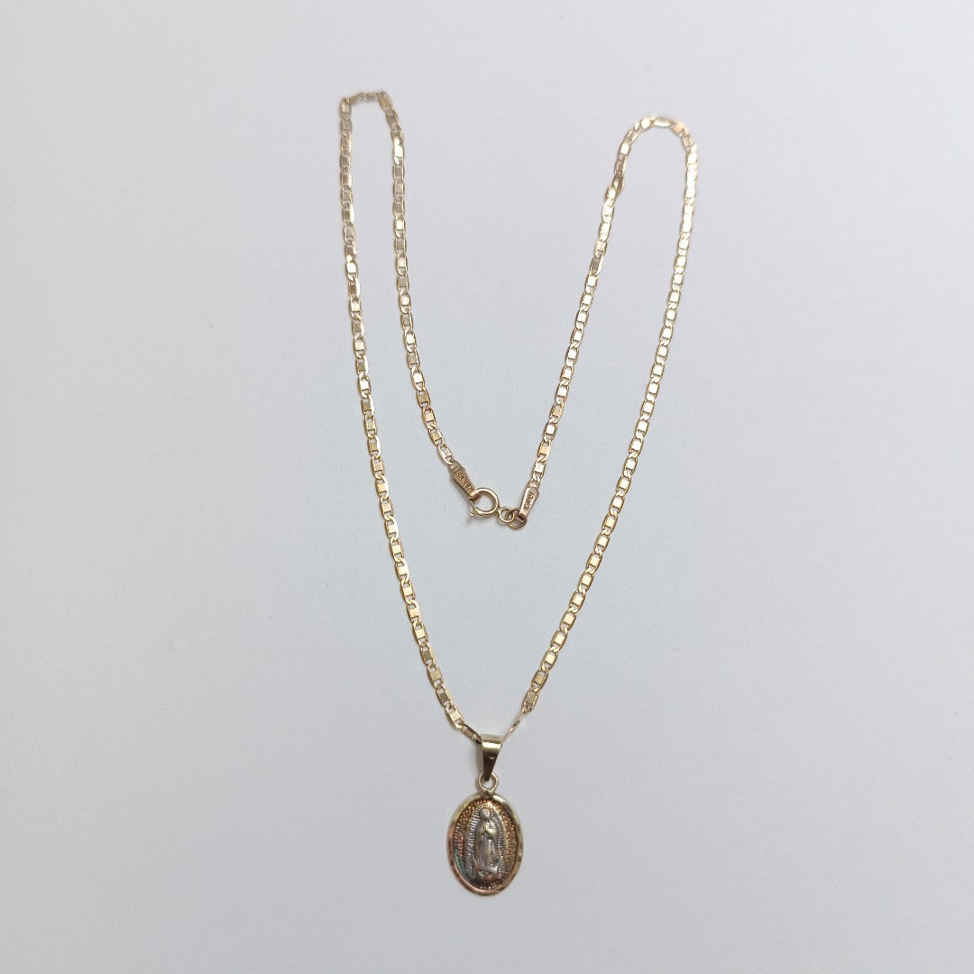 CADENA, MEDALLA RELIGIOSA ORO 10 K 2.3 GRMS (SEMINUEVO)