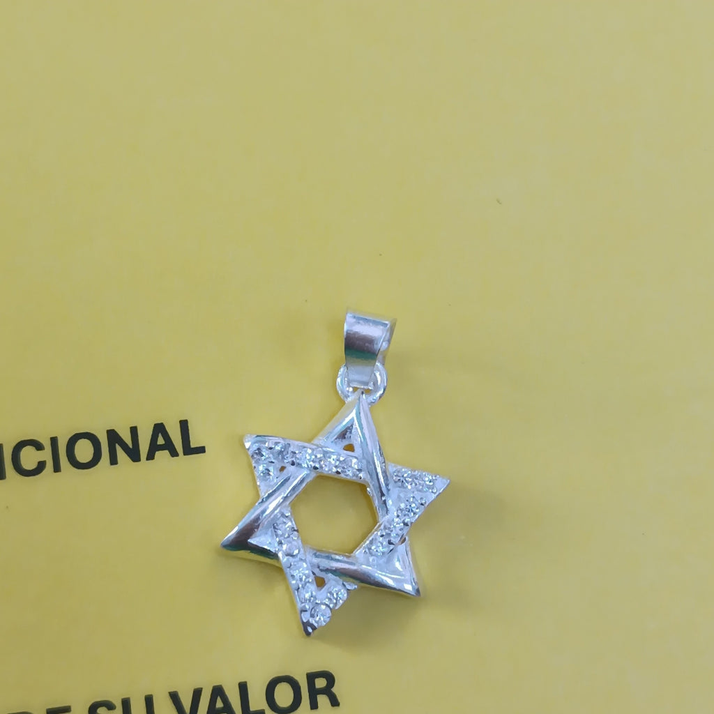DIJE ESTRELLA DE DAVID C/CIRCONIAS PLATA .925 2.6 GR (NUEVO)