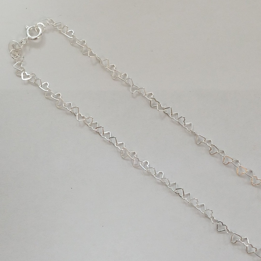CADENA CORAZONES PLATA .925 50 CM 2.52 GR (NUEVO)