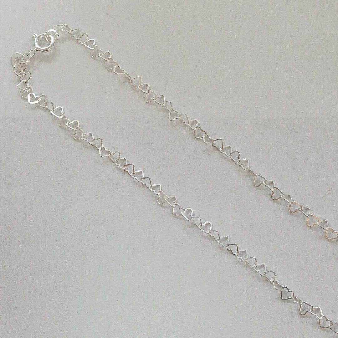 CADENA CORAZONES PLATA .925 50 CM 2.52 GR (NUEVO)