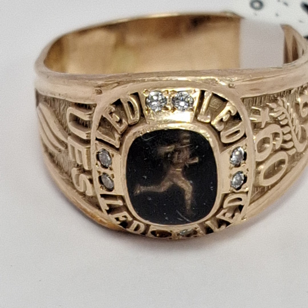 ANILLO DE GRADUACIÓN ORO 10 K 9.8 GRMS (SEMINUEVO)