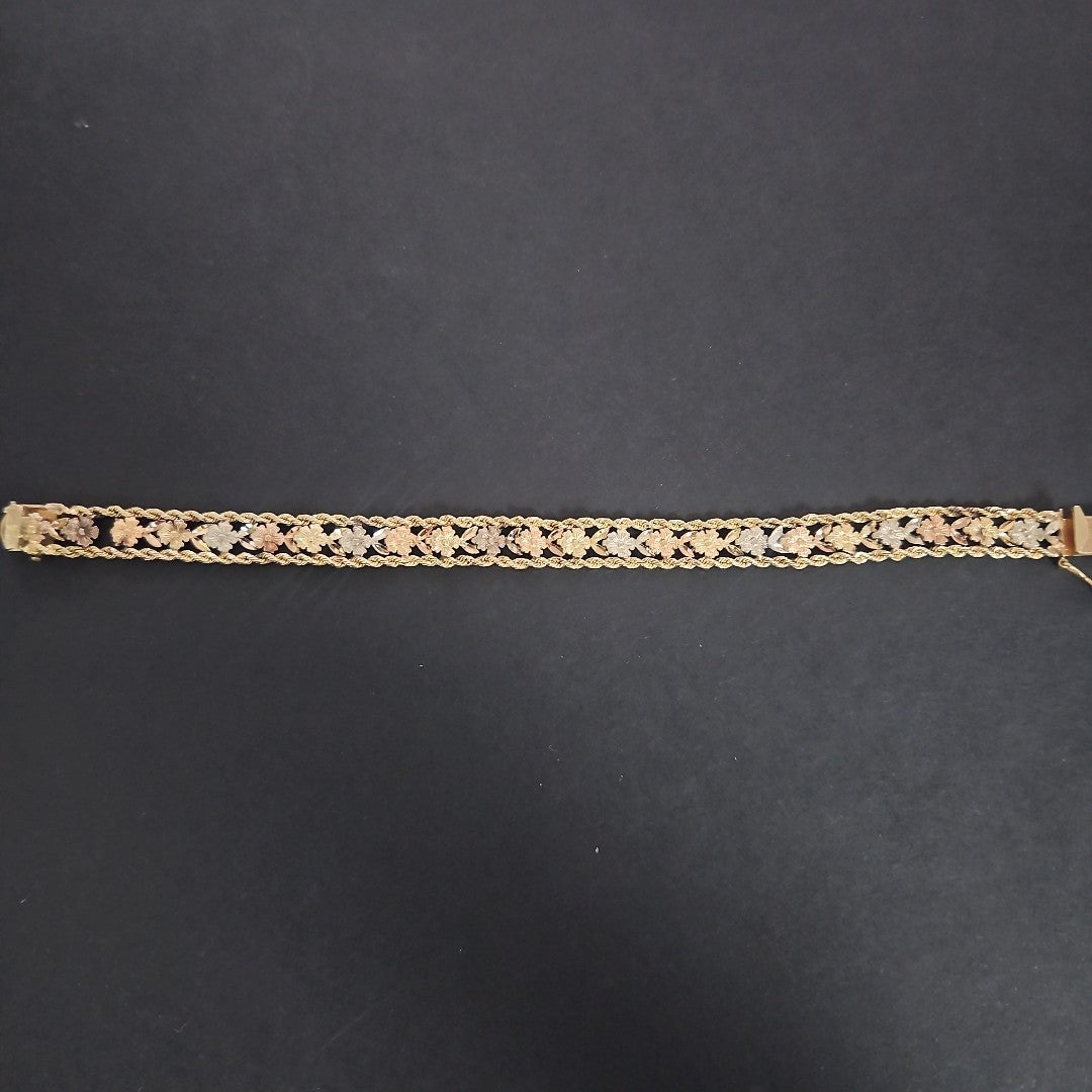 PULSERA ORO COMBINADO 14 K 12.7 GRMS (SEMINUEVO)