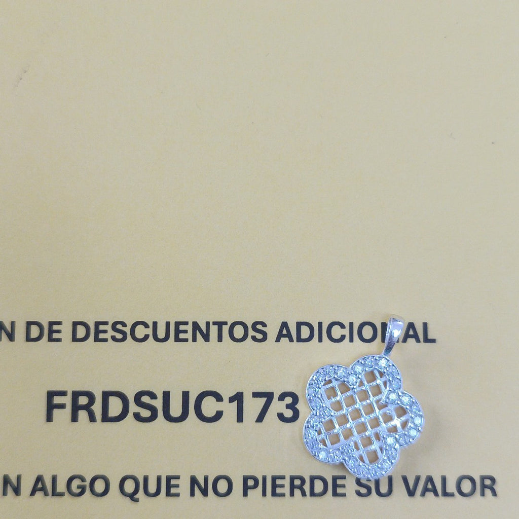 DIJE FLOR CON CIRCONIAS PLATA .925 1.7 GR (NUEVO)
