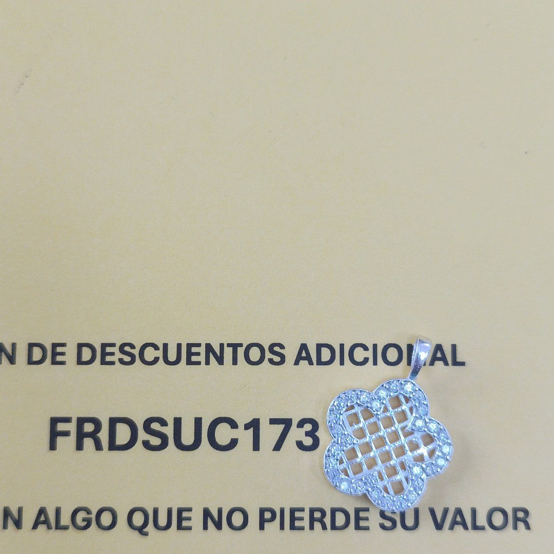 DIJE FLOR CON CIRCONIAS PLATA .925 1.7 GR (NUEVO)