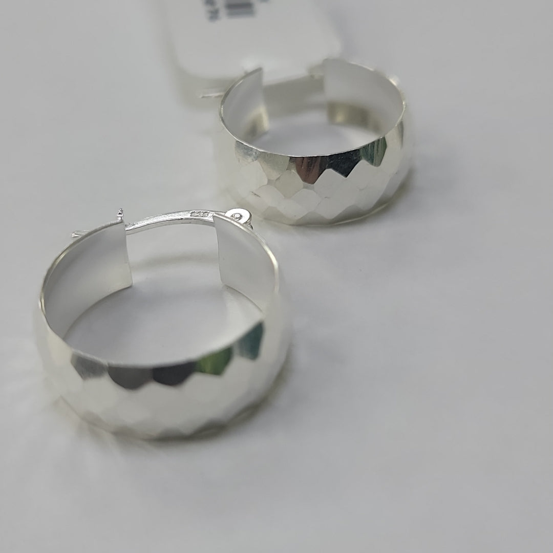 ARETES ARRACADAS FACETADAS PLATA .925 2.8 GR (NUEVO)