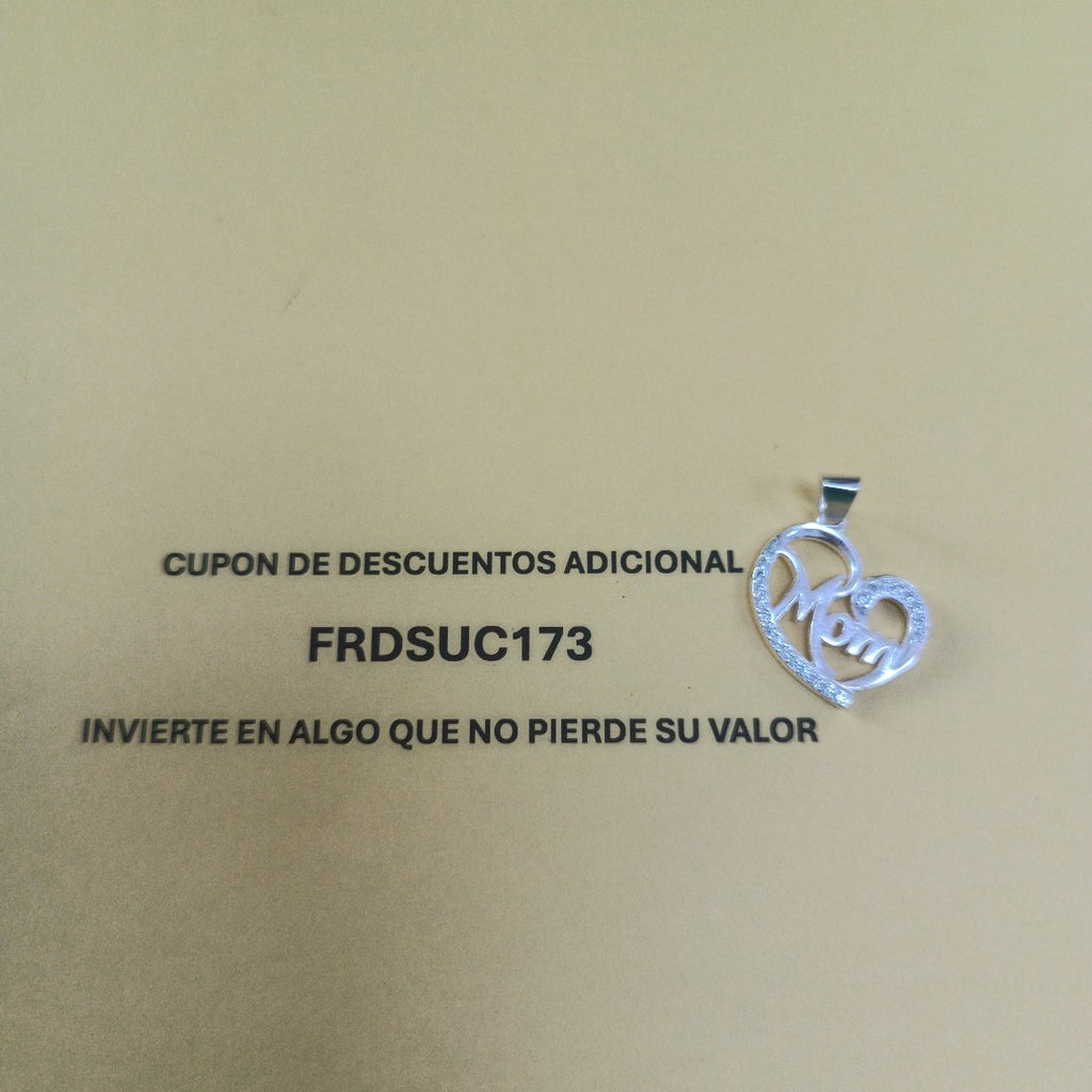DIJE CORAZON C/CIRCONIAS PLATA .925 3.1 GR (NUEVO)