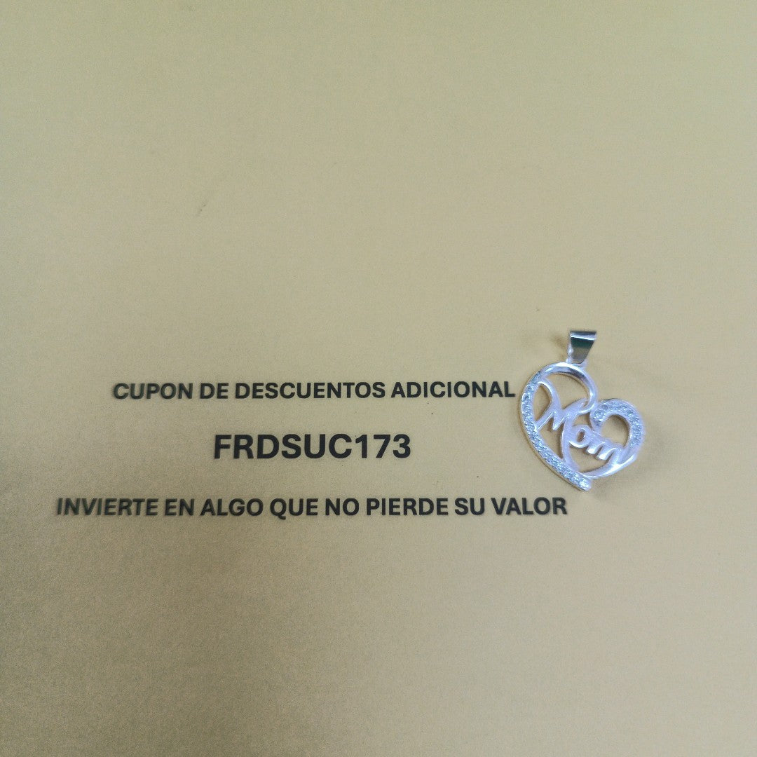 DIJE CORAZON C/CIRCONIAS PLATA .925 3.1 GR (NUEVO)