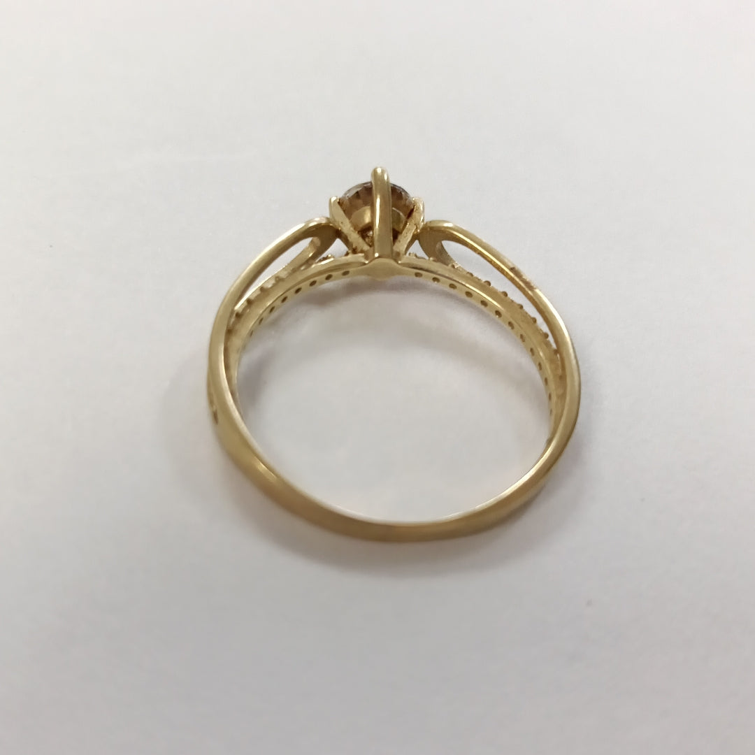 ANILLO, SOLITARIO ORO 10 K 2.1 GRMS (SEMINUEVO)