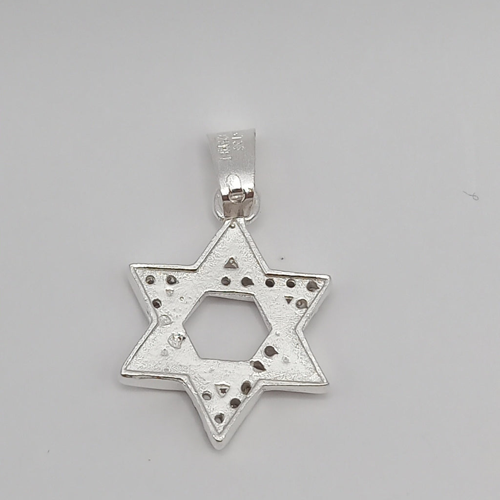 DIJE ESTRELLA DE DAVID C/CIRCONIAS PLATA .925 2.6 GR (NUEVO)
