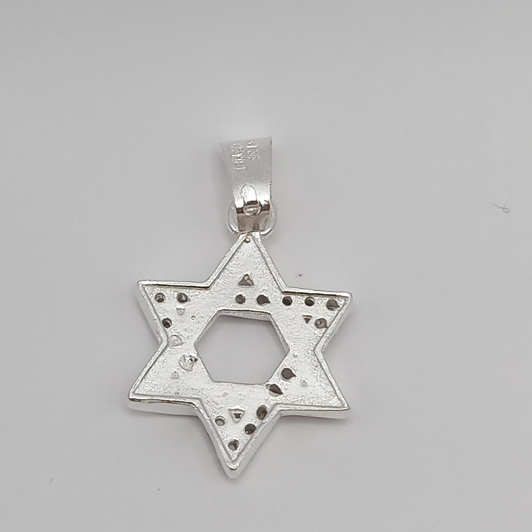 DIJE ESTRELLA DE DAVID C/CIRCONIAS PLATA .925 2.6 GR (NUEVO)