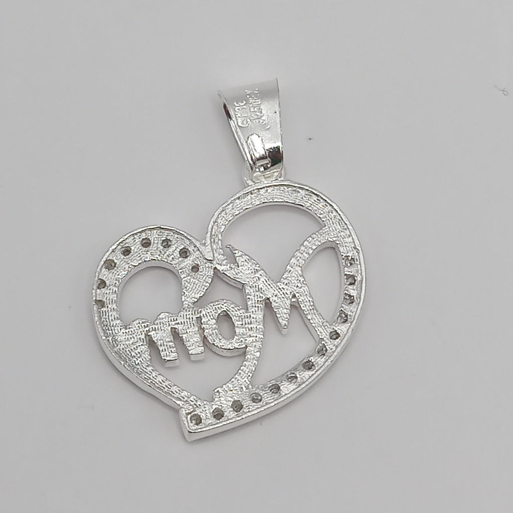 DIJE CORAZON C/CIRCONIAS PLATA .925 3.1 GR (NUEVO)