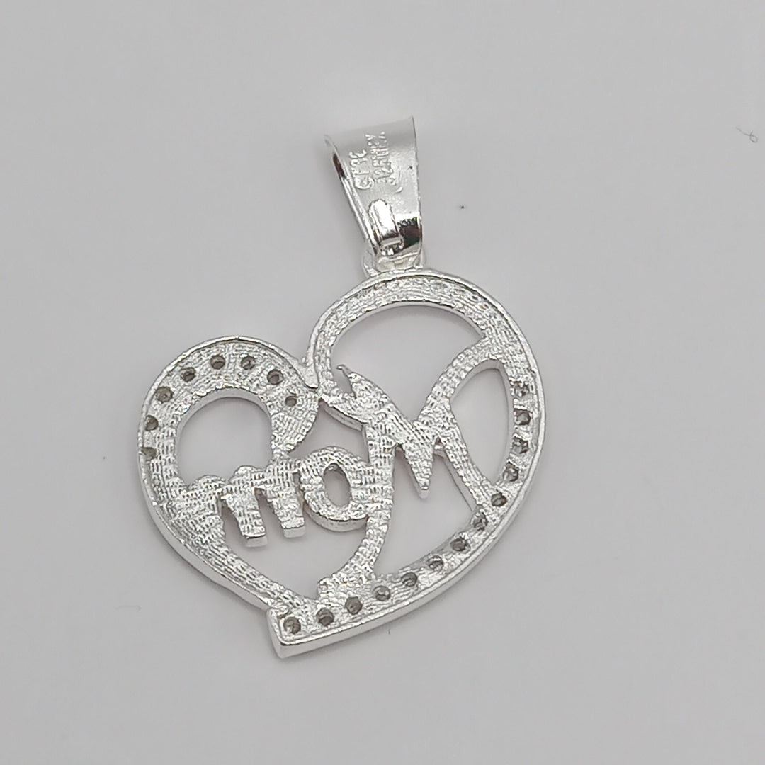 DIJE CORAZON C/CIRCONIAS PLATA .925 3.1 GR (NUEVO)