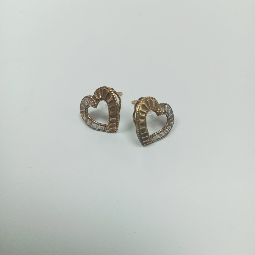 ARETES PAR ORO COMBINADO 8 K 0,90 GRMS (SEMINUEVO)
