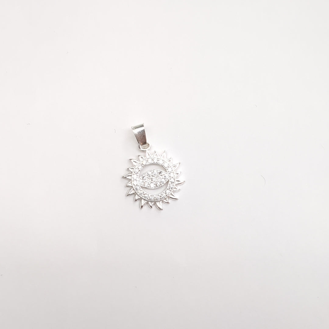 DIJE OJO MAGICO CON CIRCONIAS PLATA .925 2 GR (NUEVO)