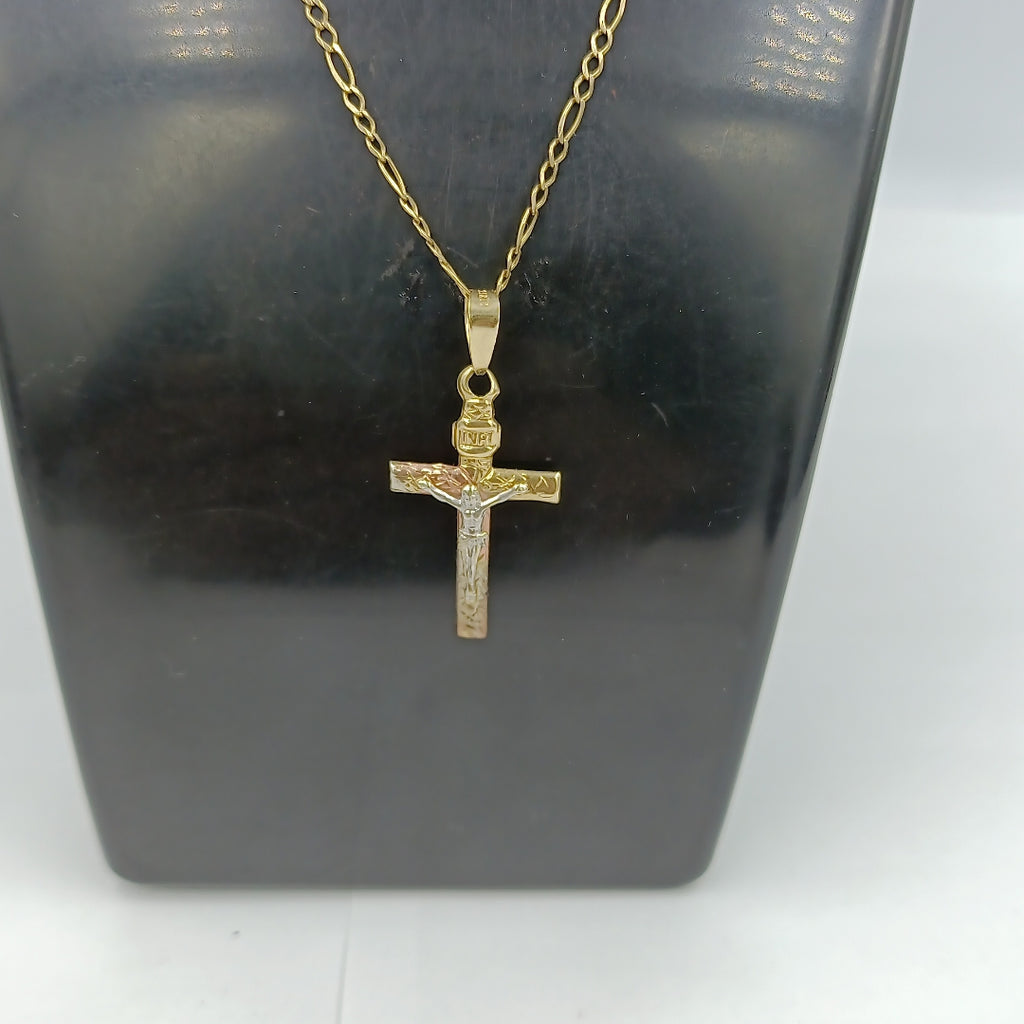 CADENA, CRUCIFIJO ORO 10 K 3.7 GRMS (SEMINUEVO)
