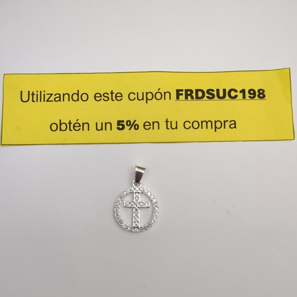 DIJE CRUZ C/CIRCONIAS PLATA .925 2.5 GR (NUEVO)