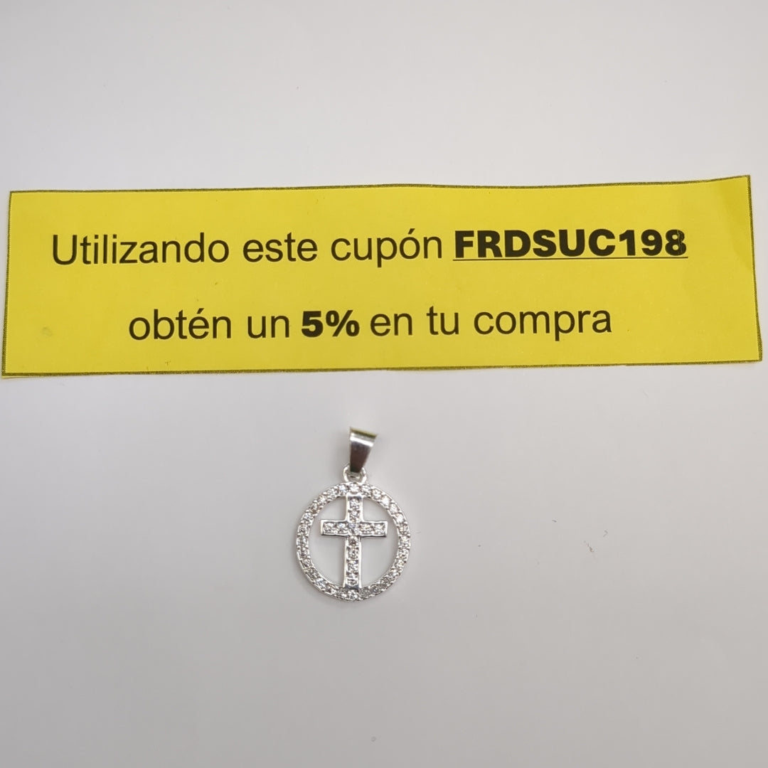 DIJE CRUZ C/CIRCONIAS PLATA .925 2.5 GR (NUEVO)