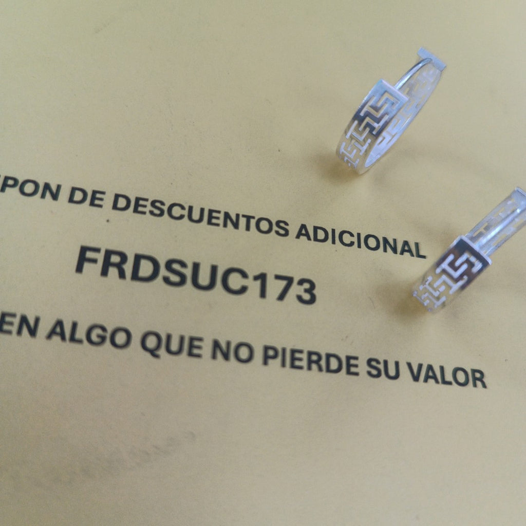 ARETES ARRACADAS GRECAS PLATA .925 4.23 GR (NUEVO)