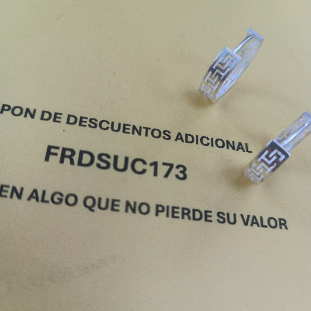 ARETES ARRACADAS GRECAS PLATA .925 4.23 GR (NUEVO)