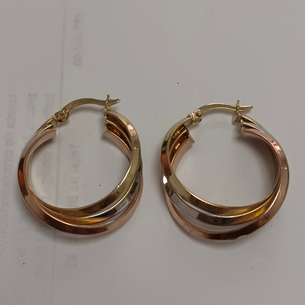 ARRACADAS PAR ORO, ORO COMBINADO 10 K 3 GRMS (SEMINUEVO)