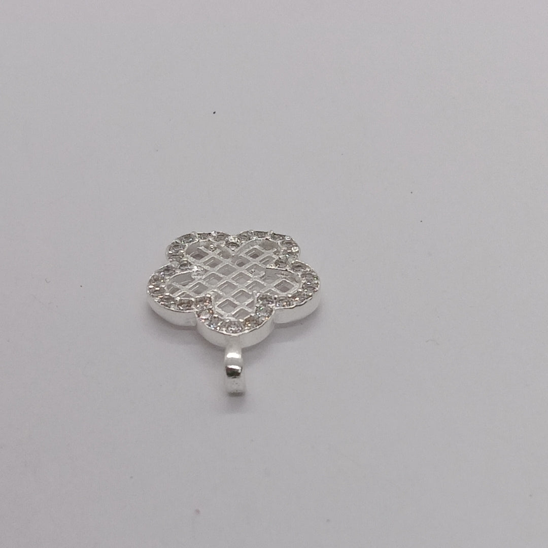 DIJE FLOR CON CIRCONIAS PLATA .925 1.7 GR (NUEVO)