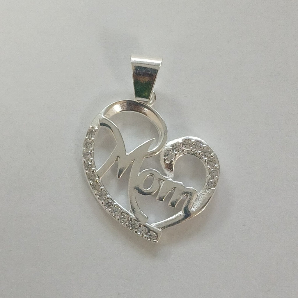 DIJE CORAZON C/CIRCONIAS PLATA .925 3.1 GR (NUEVO)