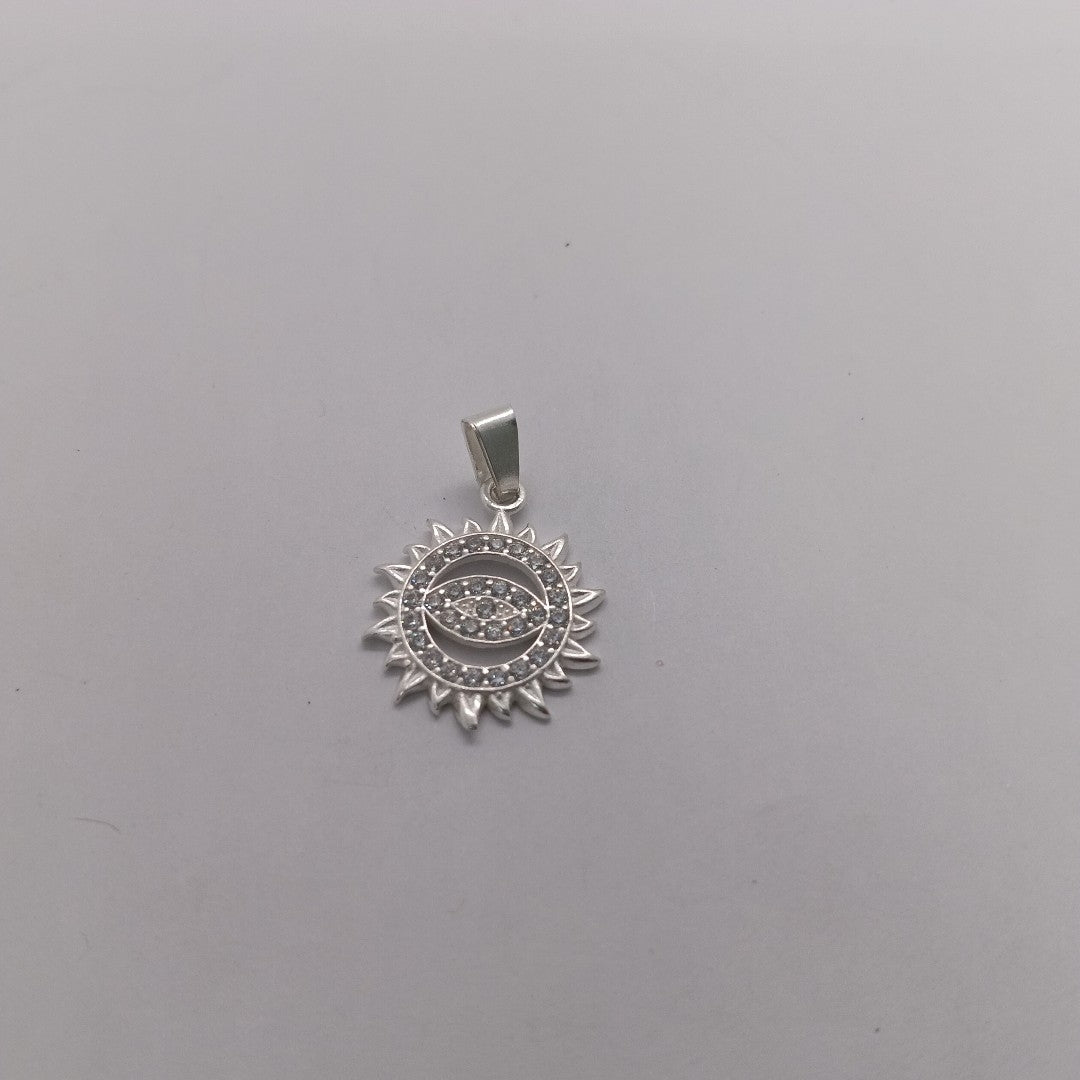 DIJE OJO MAGICO CON CIRCONIAS PLATA .925 2 GR (NUEVO)