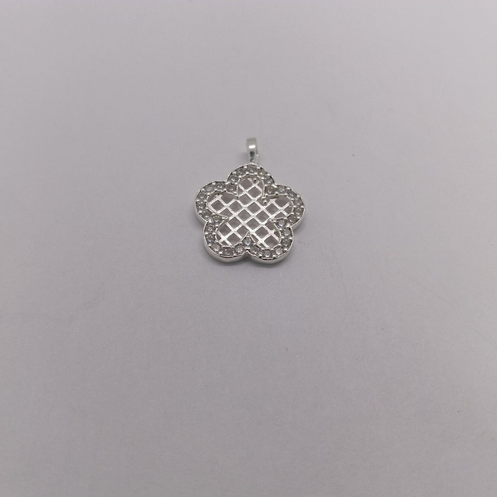 DIJE FLOR CON CIRCONIAS PLATA .925 1.7 GR (NUEVO)